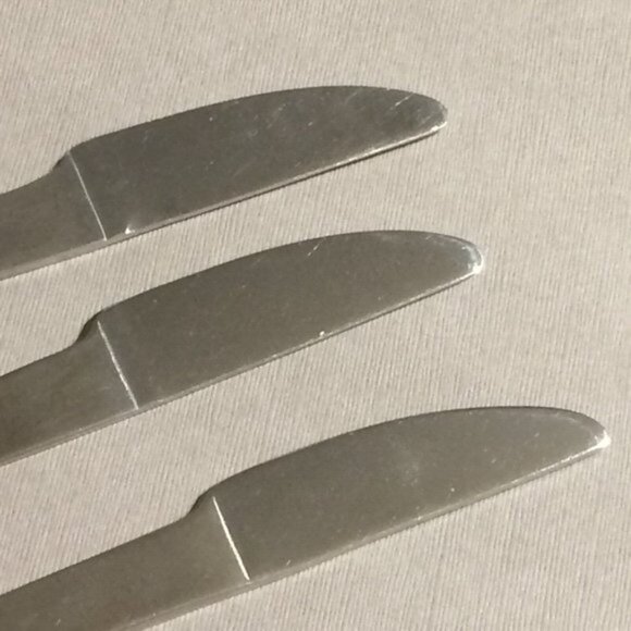 3 Air Transat Airlines Canada Metal Knives Knife Cutlery In Flight Flatware Used - Picture 8 of 11
